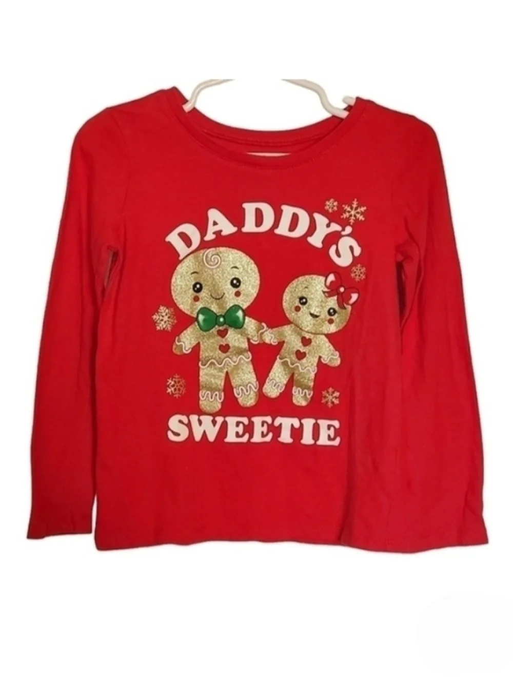 K1321 * Children's Place Daddy's Sweetie Gingerbread Tee Red Size 4T